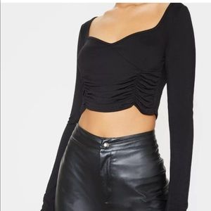 Prettylittlething Rutched crop top